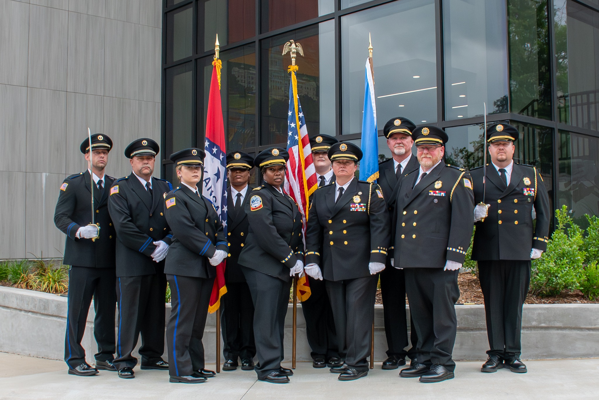 MEMS and North Star Honor Guards at the 2024 Parade of Lights